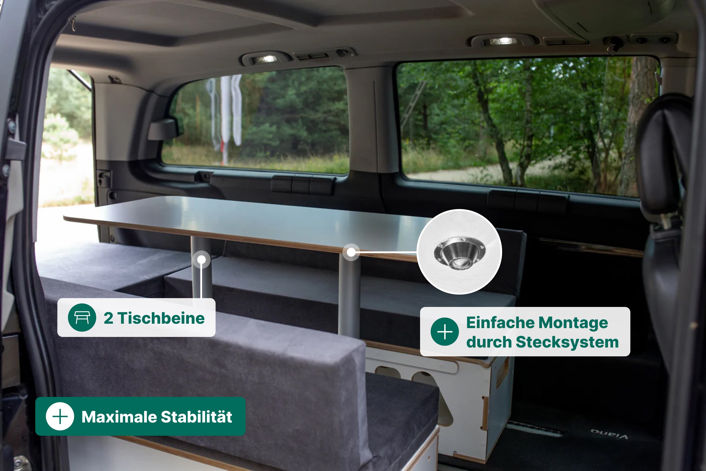 Moonbox Campingbox mit Tisch Van/Bus 115cm Weiß