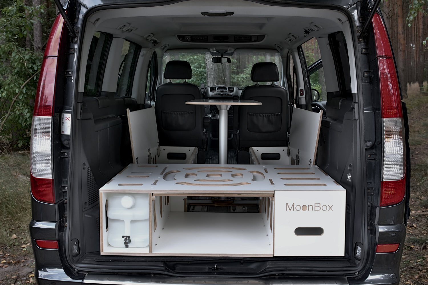 Moonbox Campingbox mit Tisch Van/Bus 124cm Weiß