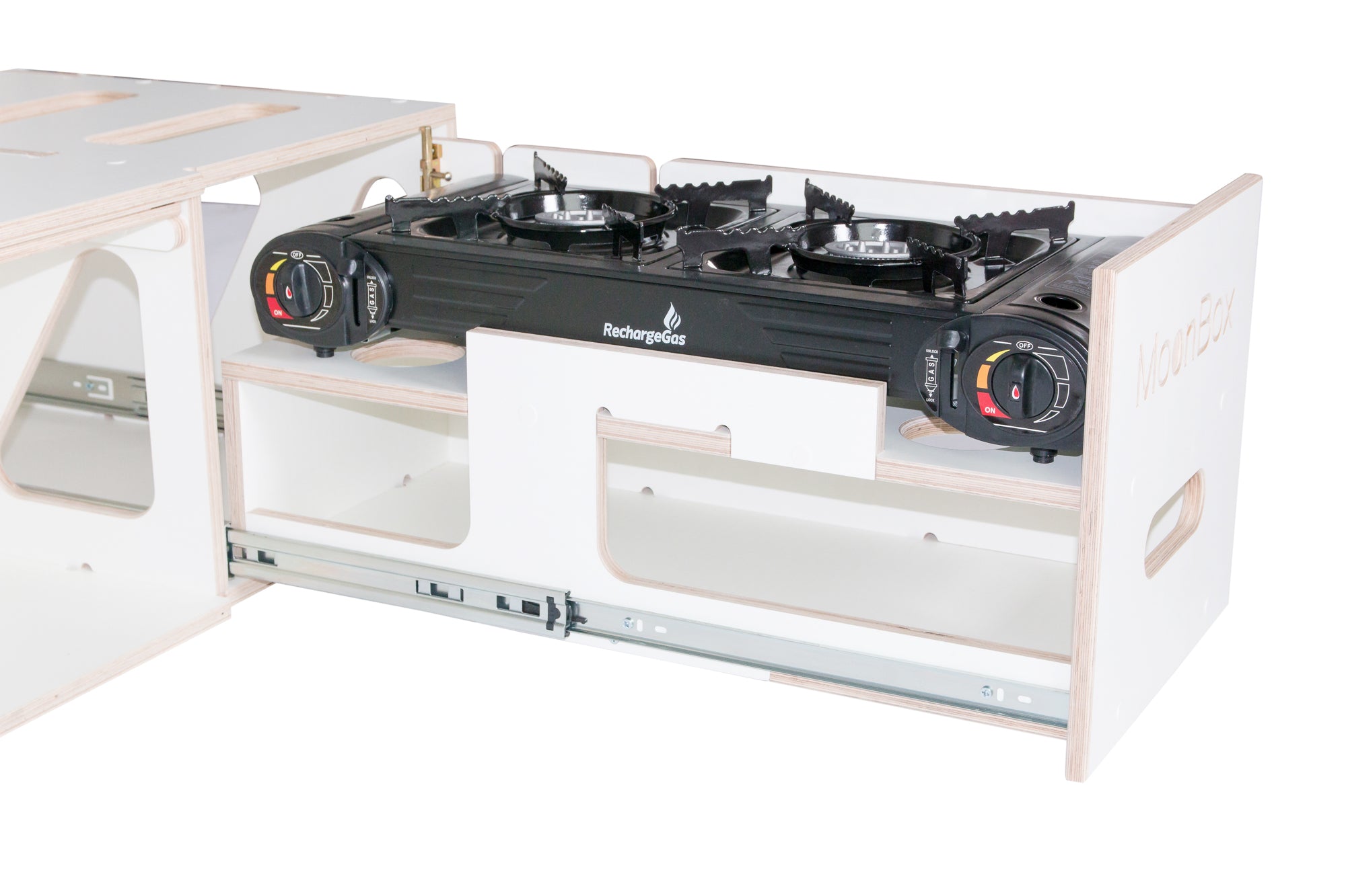 Moonbox Campingbox mit Tisch Van/Bus 115cm Weiß