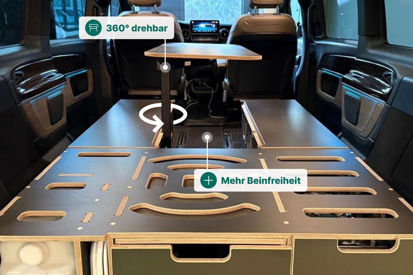 Moonbox Campingbox mit Tisch Van/Bus 124cm Modify Dunkelgrau