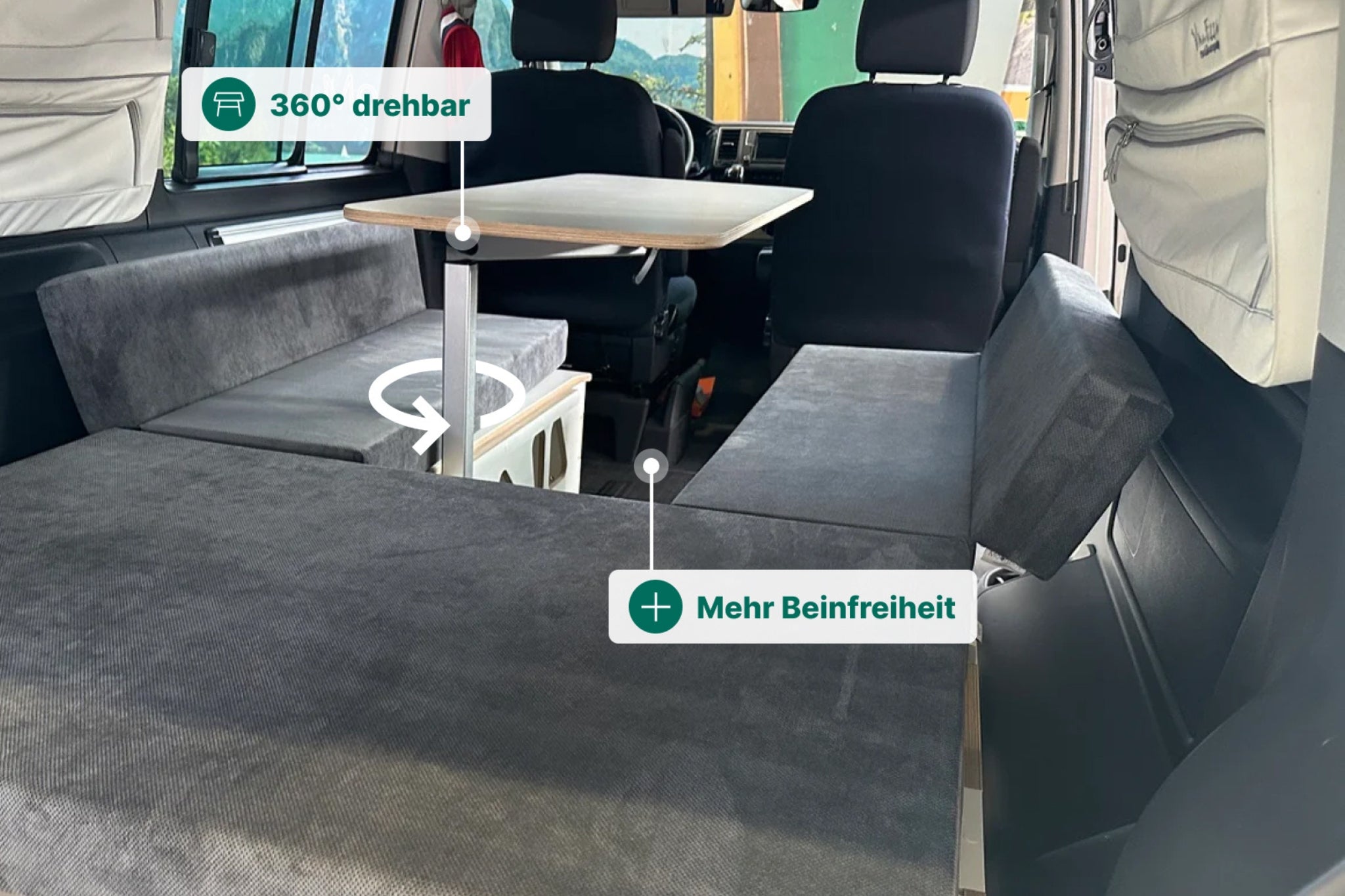 Moonbox Campingbox mit Tisch Van/Bus 124cm Modify Weiß
