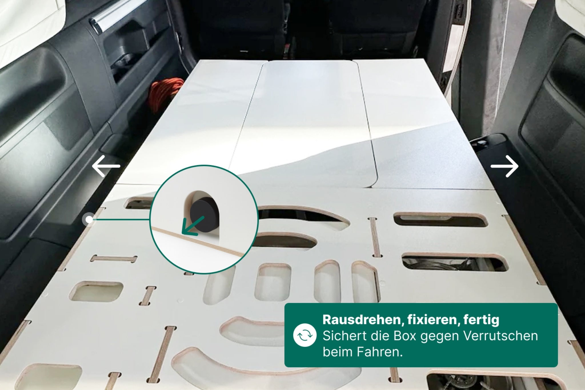 Moonbox Campingbox mit Tisch Van/Bus 124cm Modify Weiß