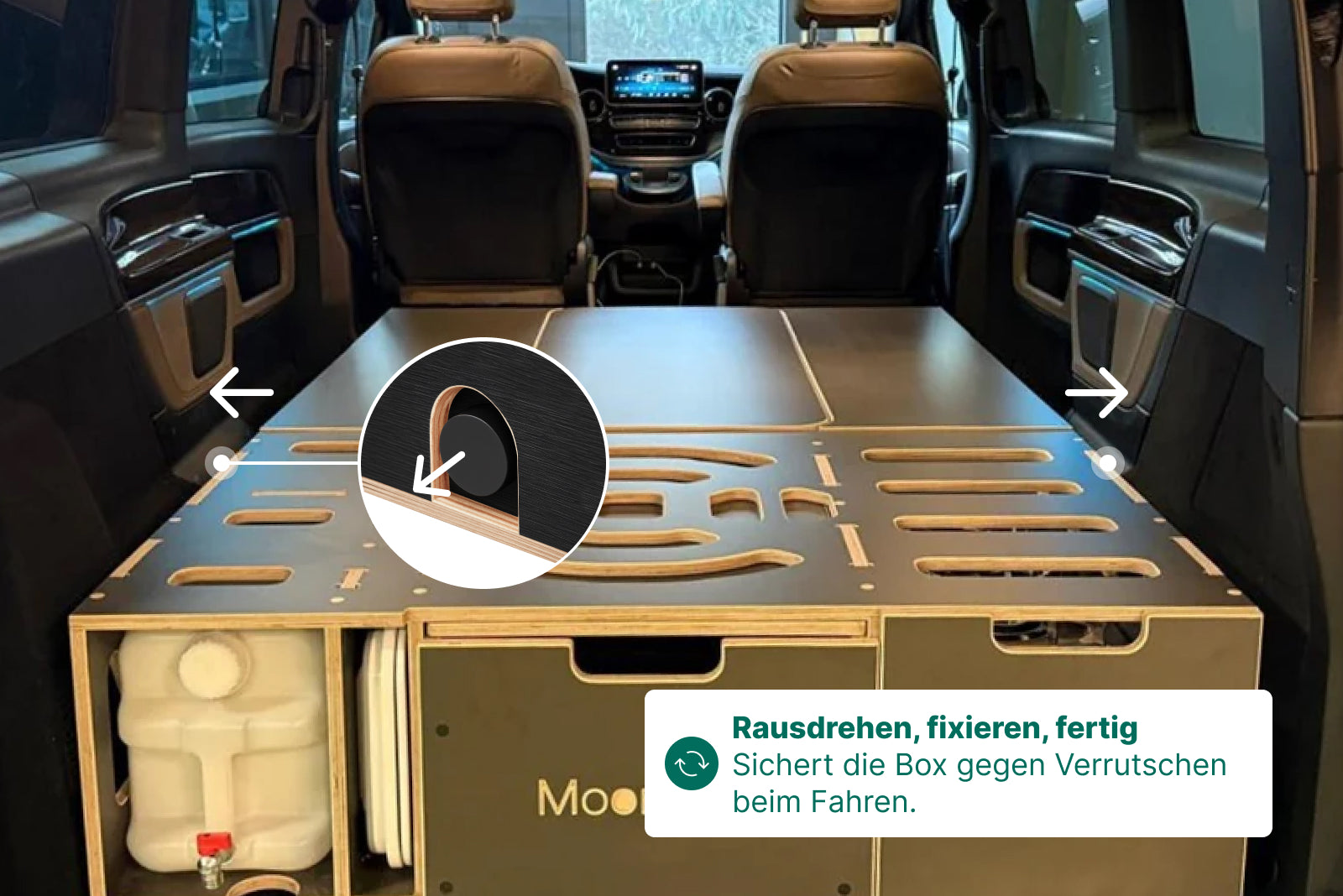 Moonbox Campingbox mit Tisch Van/Bus 115cm Modify Dunkelgrau