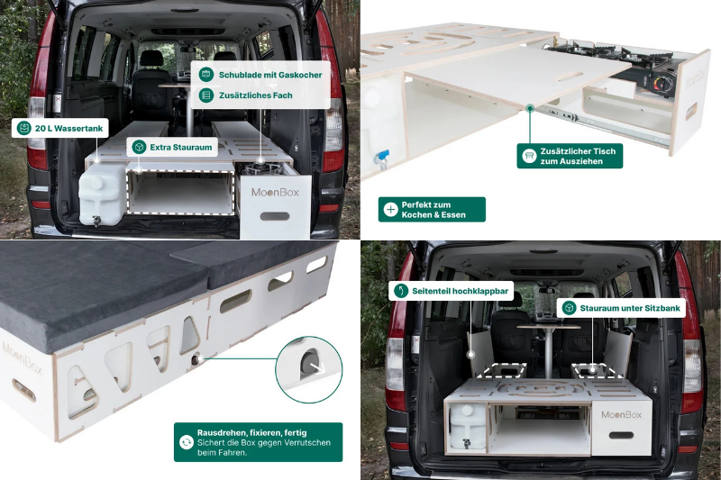 Moonbox Campingbox mit Tisch Van/Bus 119cm