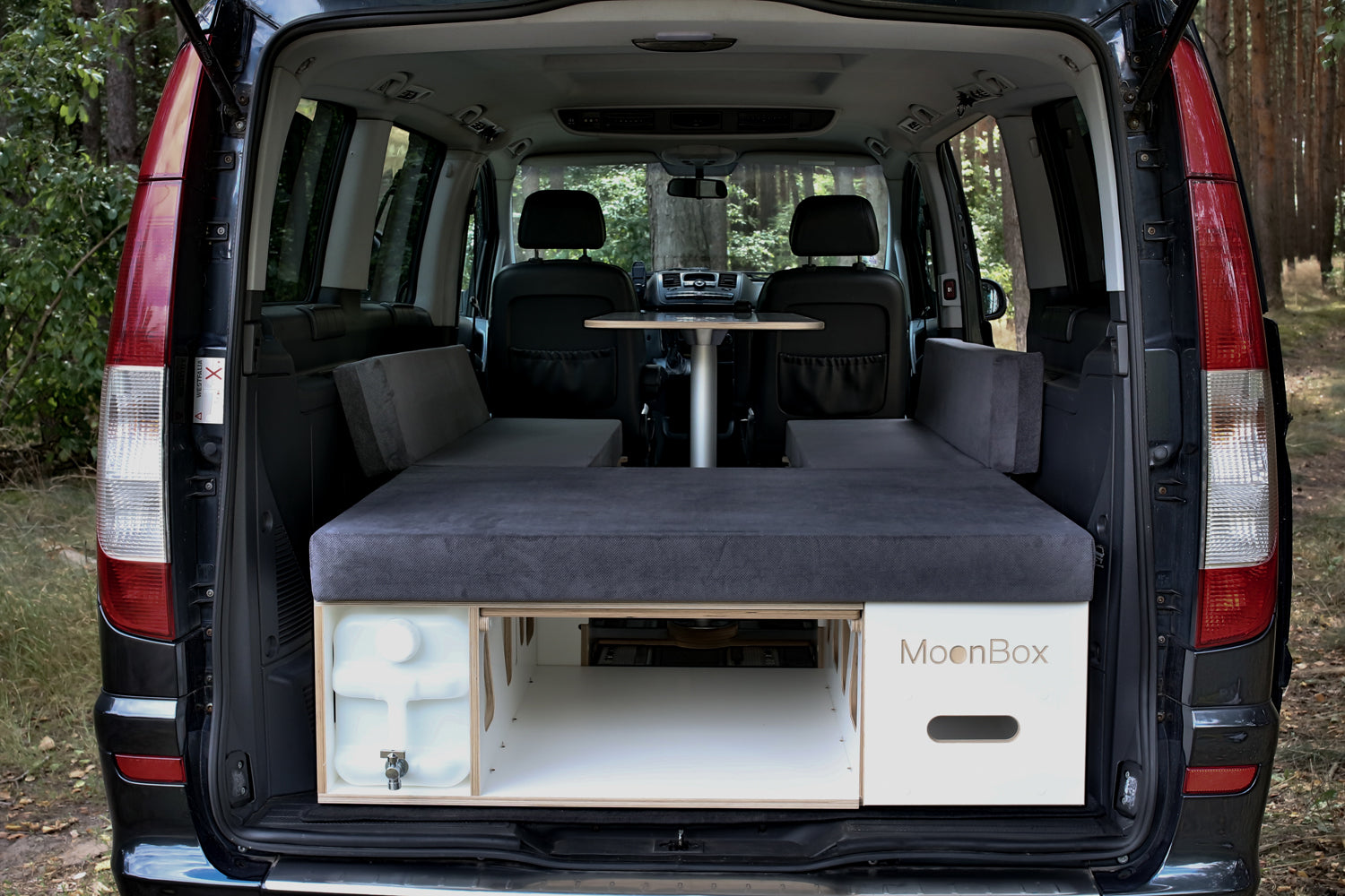 Moonbox Campingbox mit Tisch Van/Bus 119cm Weiß