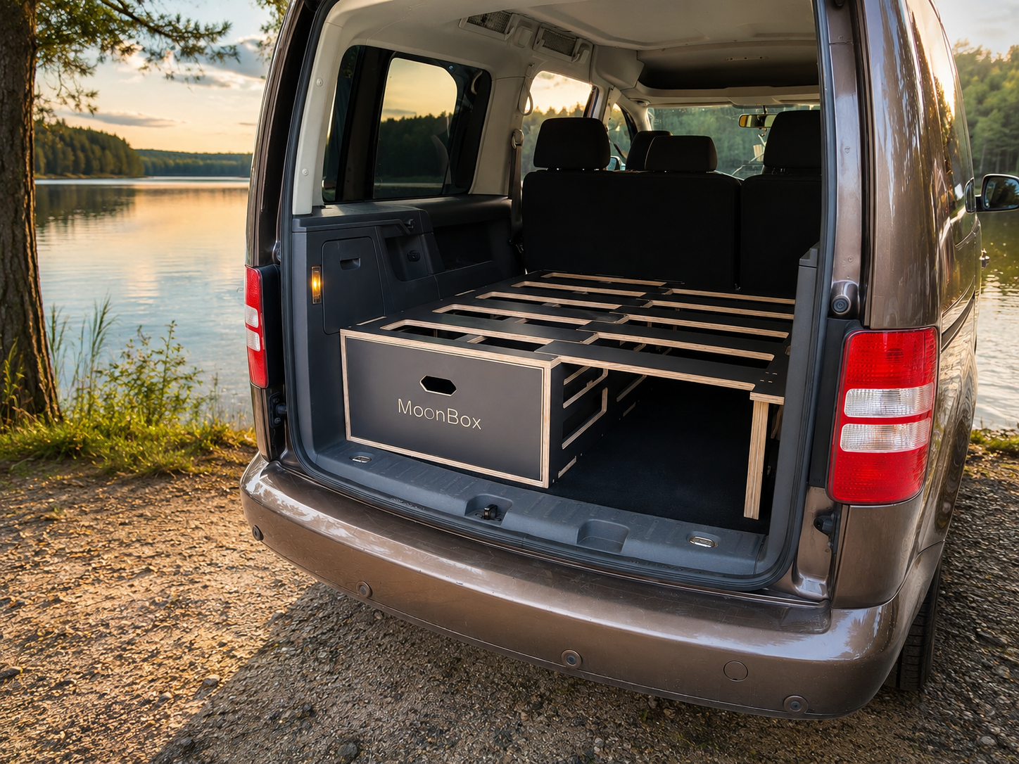 Moonbox Campingbox Schlafsystem Minivan 67cm CADDY Dunkelgrau