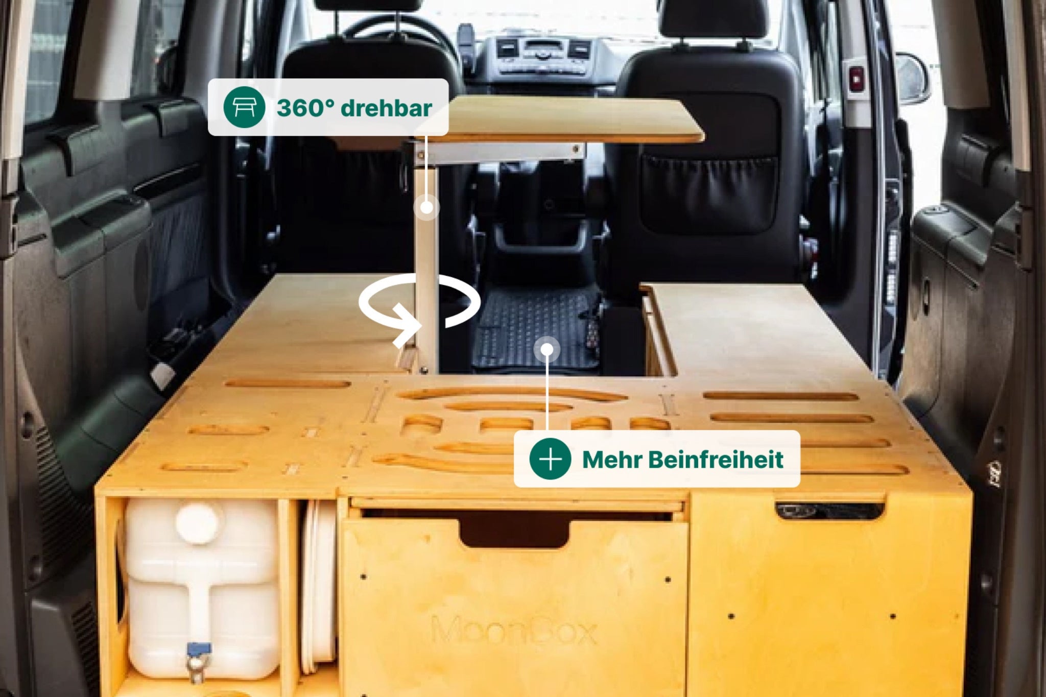 Moonbox Campingbox mit Tisch Van/Bus 119cm Modify Natur