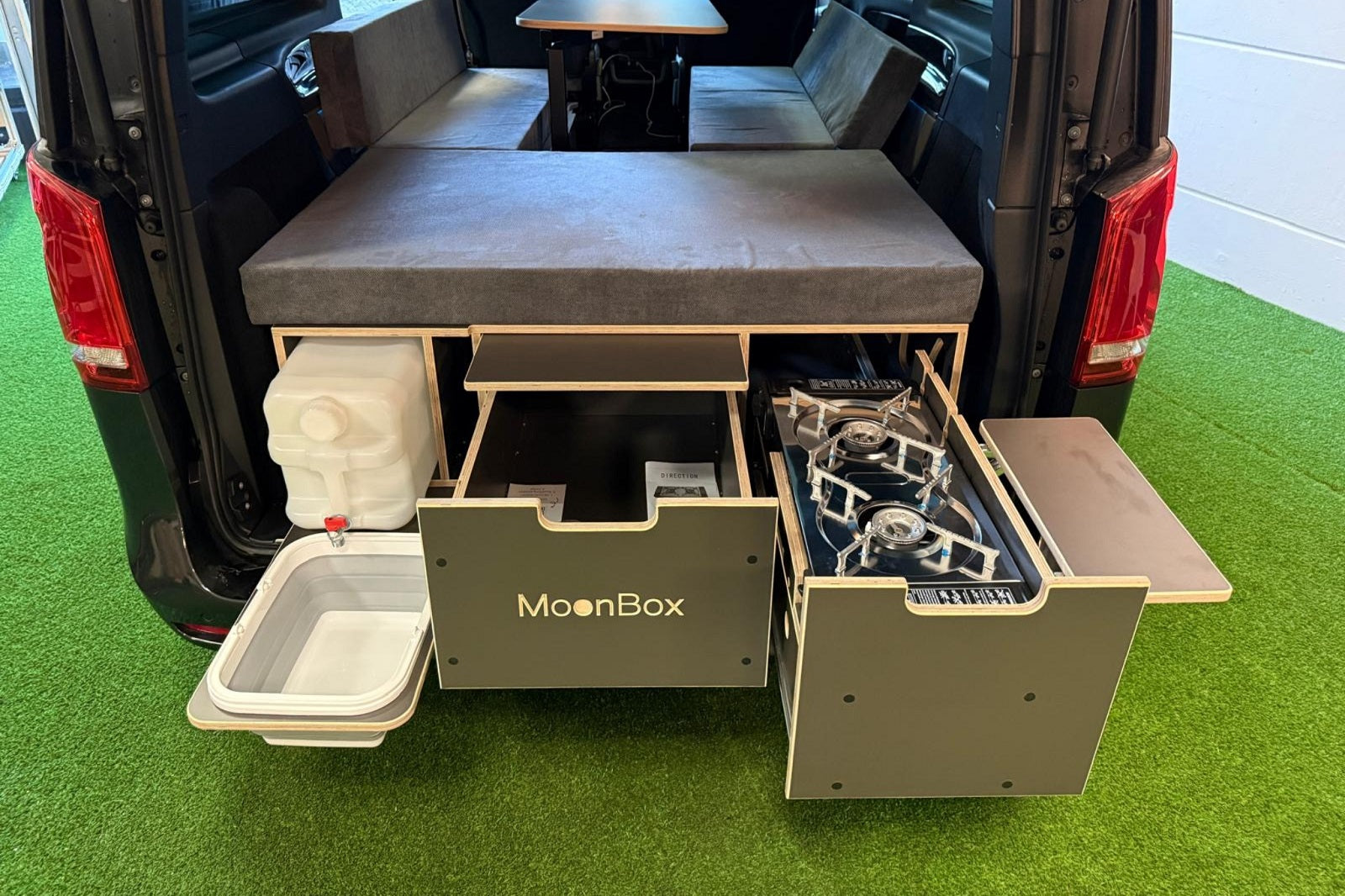 Moonbox Campingbox mit Tisch Van/Bus 115cm Modify Dunkelgrau