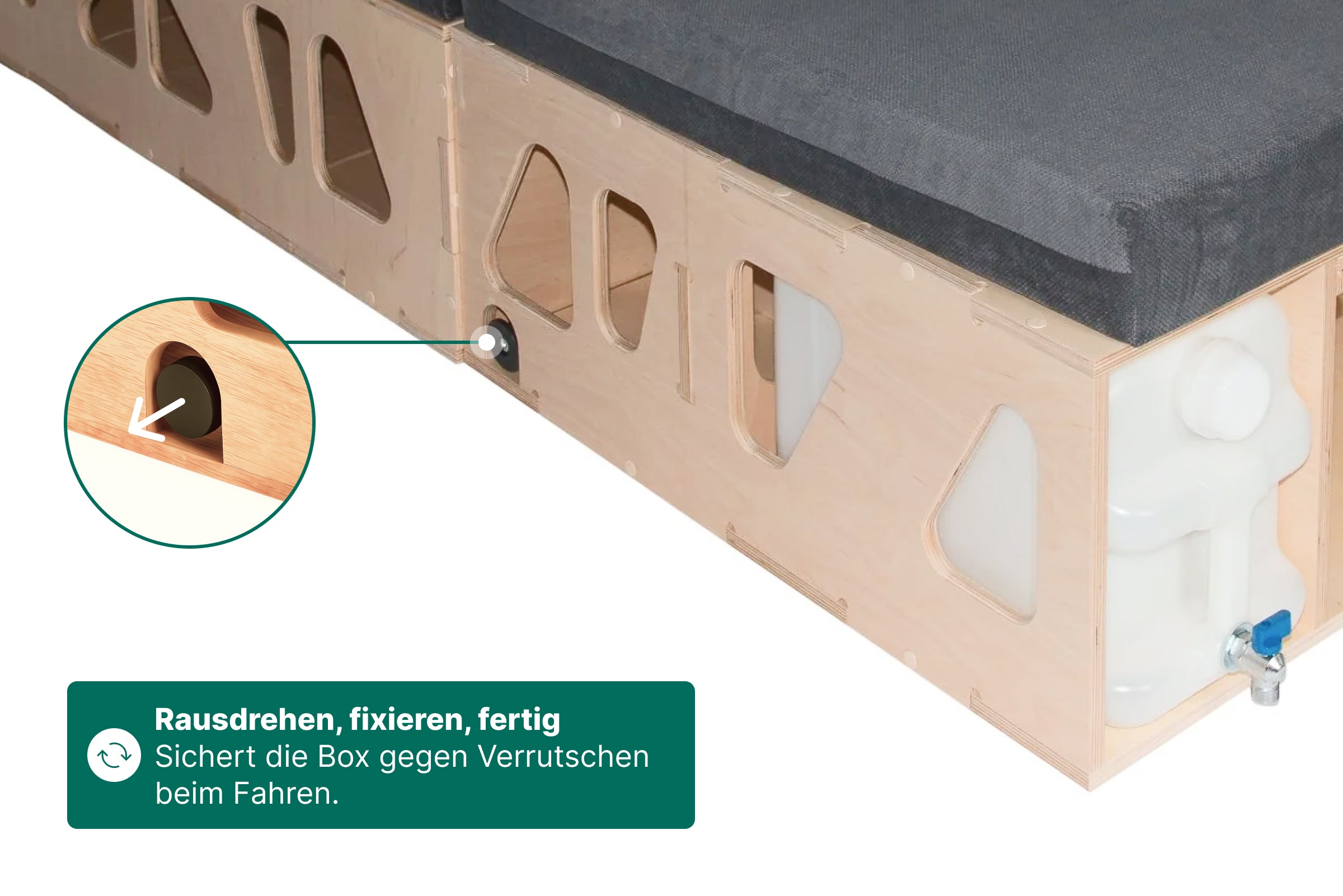 Moonbox Campingbox mit Tisch Van/Bus 119cm UV-Lack