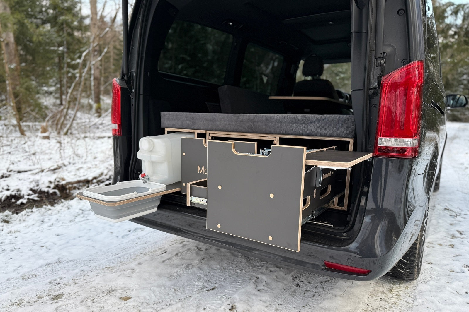 Moonbox Campingbox mit Tisch Van/Bus 115cm Modify Dunkelgrau