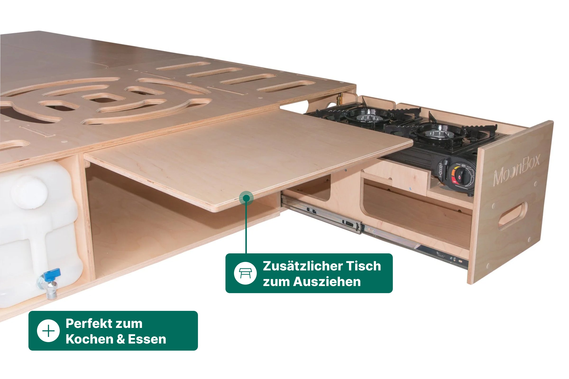 Moonbox Campingbox mit Tisch Van/Bus 119cm UV-Lack
