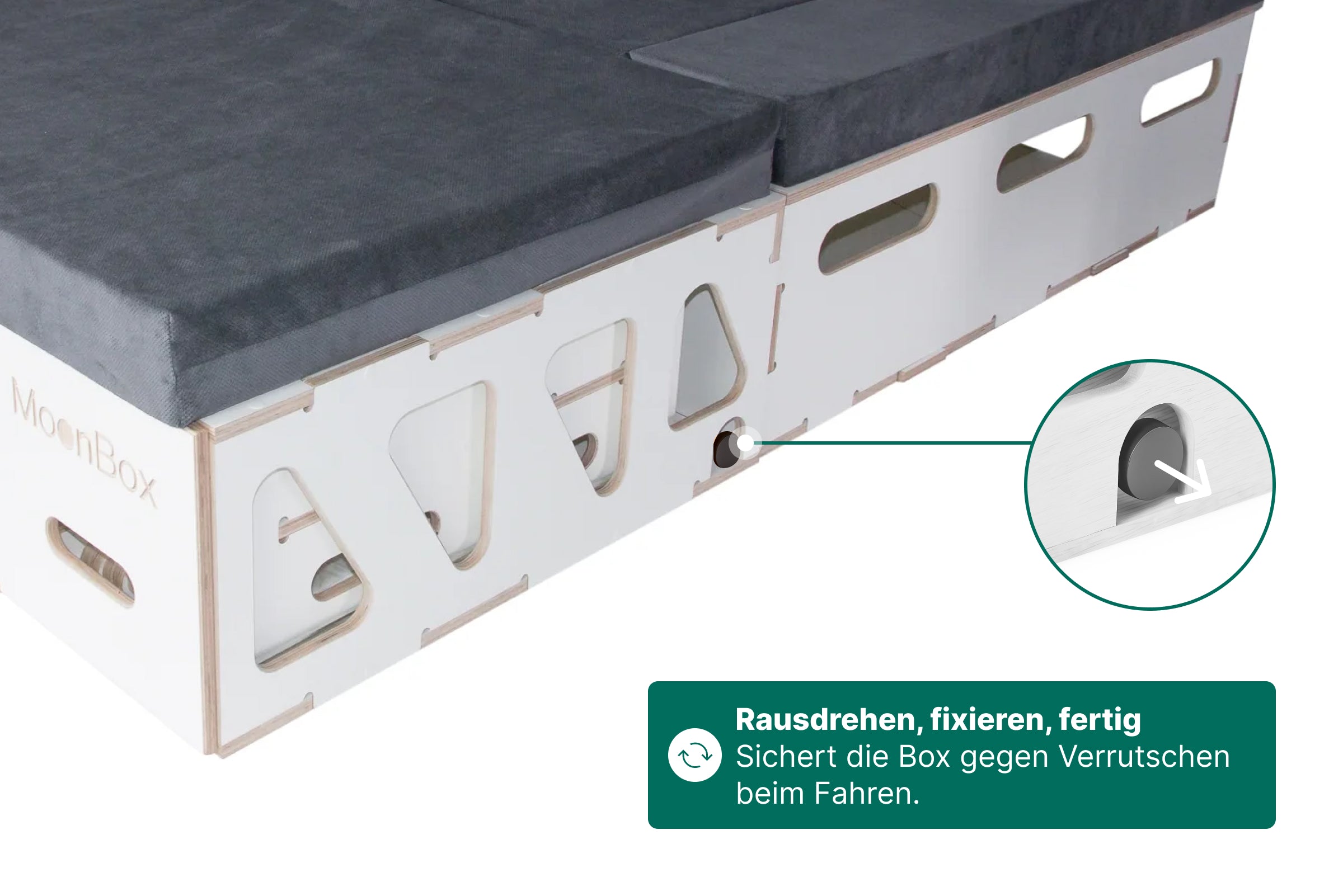 Moonbox Campingbox mit Tisch Van/Bus 115cm Weiß