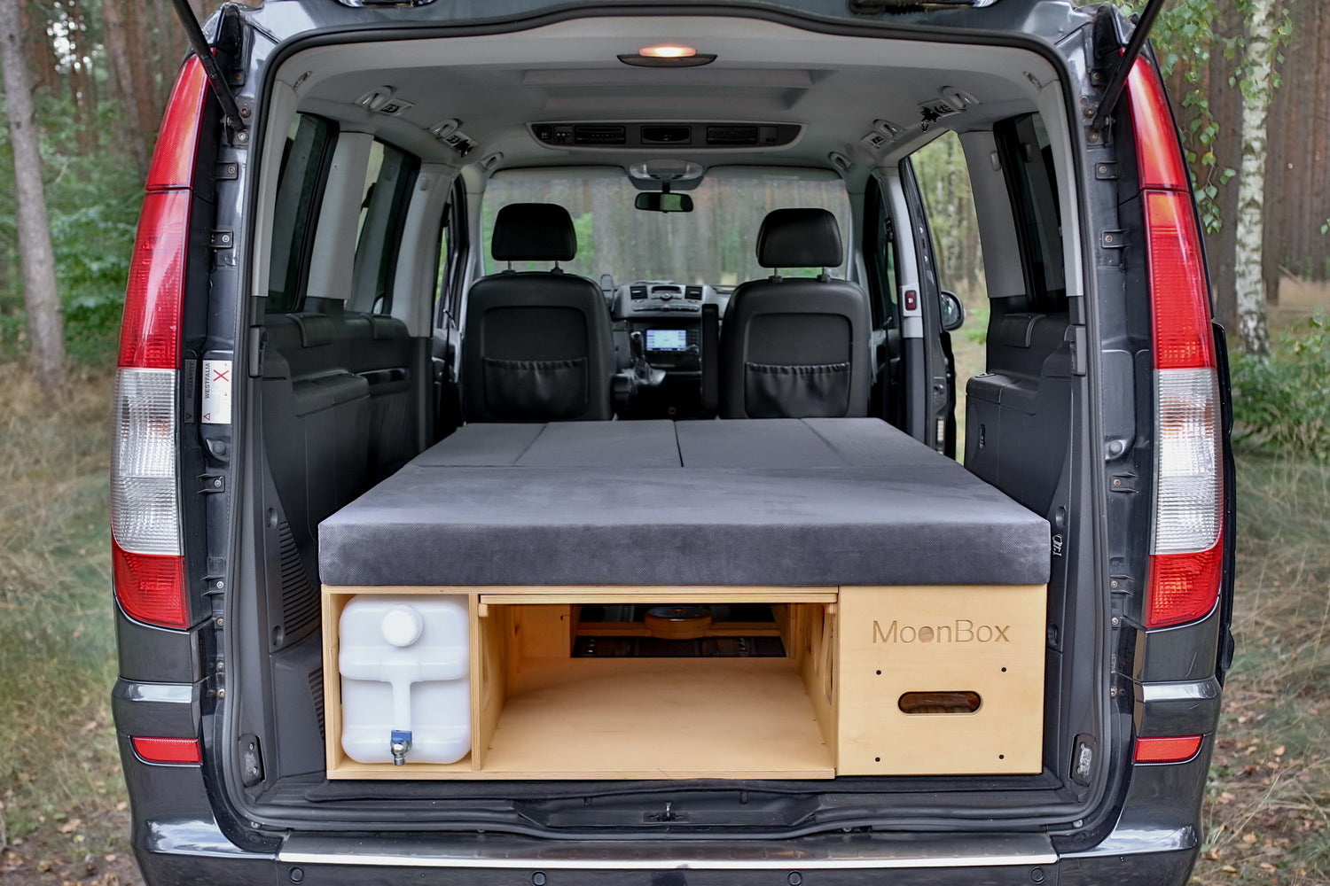 Moonbox Campingbox mit Tisch Van/Bus 124cm Natur