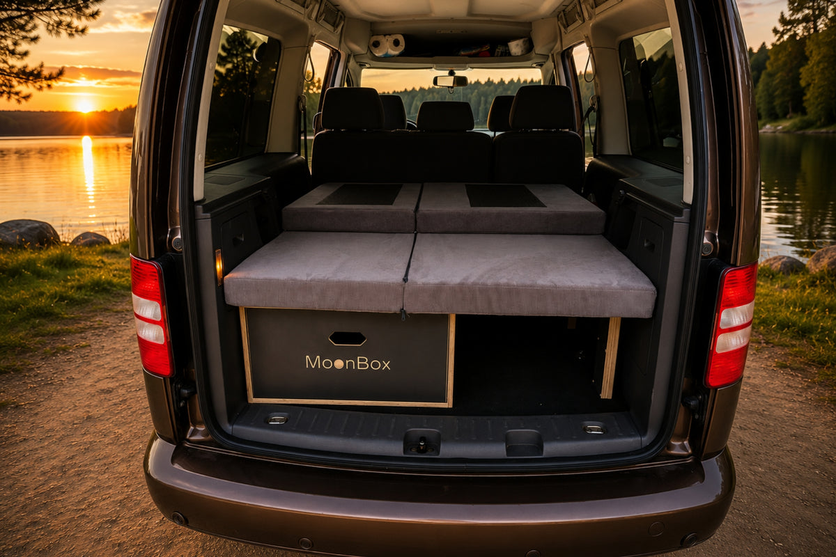 Moonbox Campingbox für Caddy Maxi Minivan - 67cm breit - Dunkelgrau