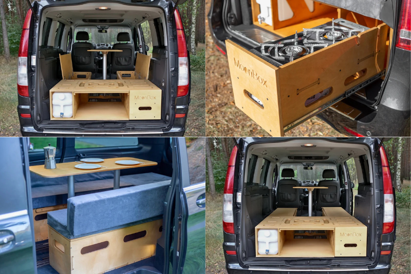 Moonbox Campingbox mit Tisch Van/Bus 119cm