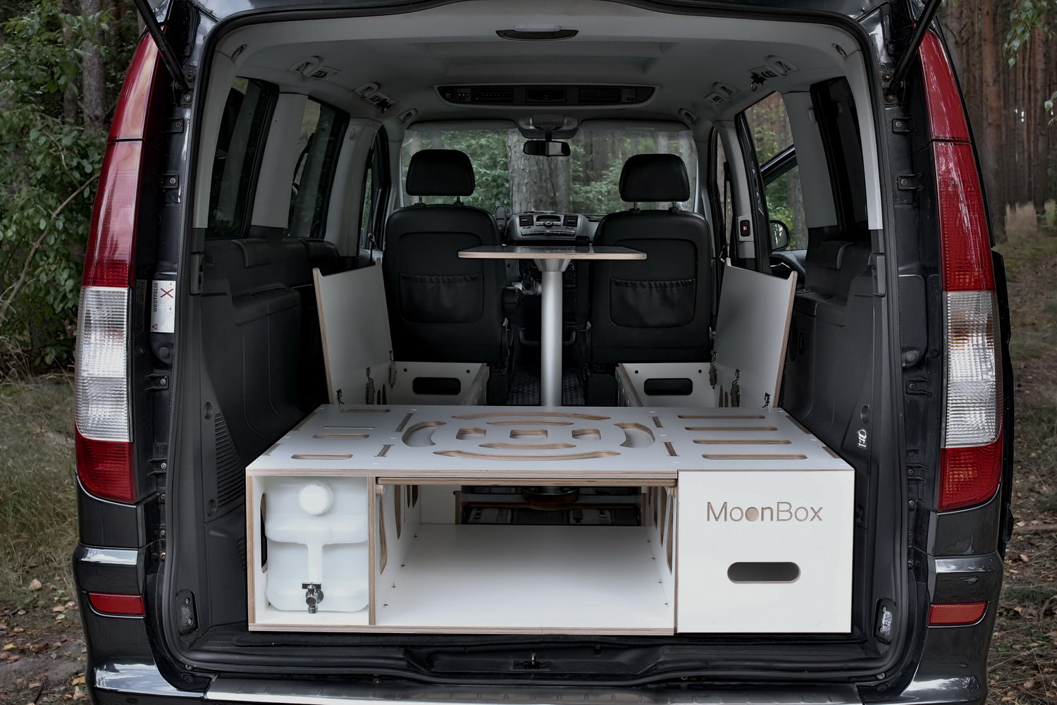 Moonbox Campingbox mit Tisch Van/Bus 115cm White Edition