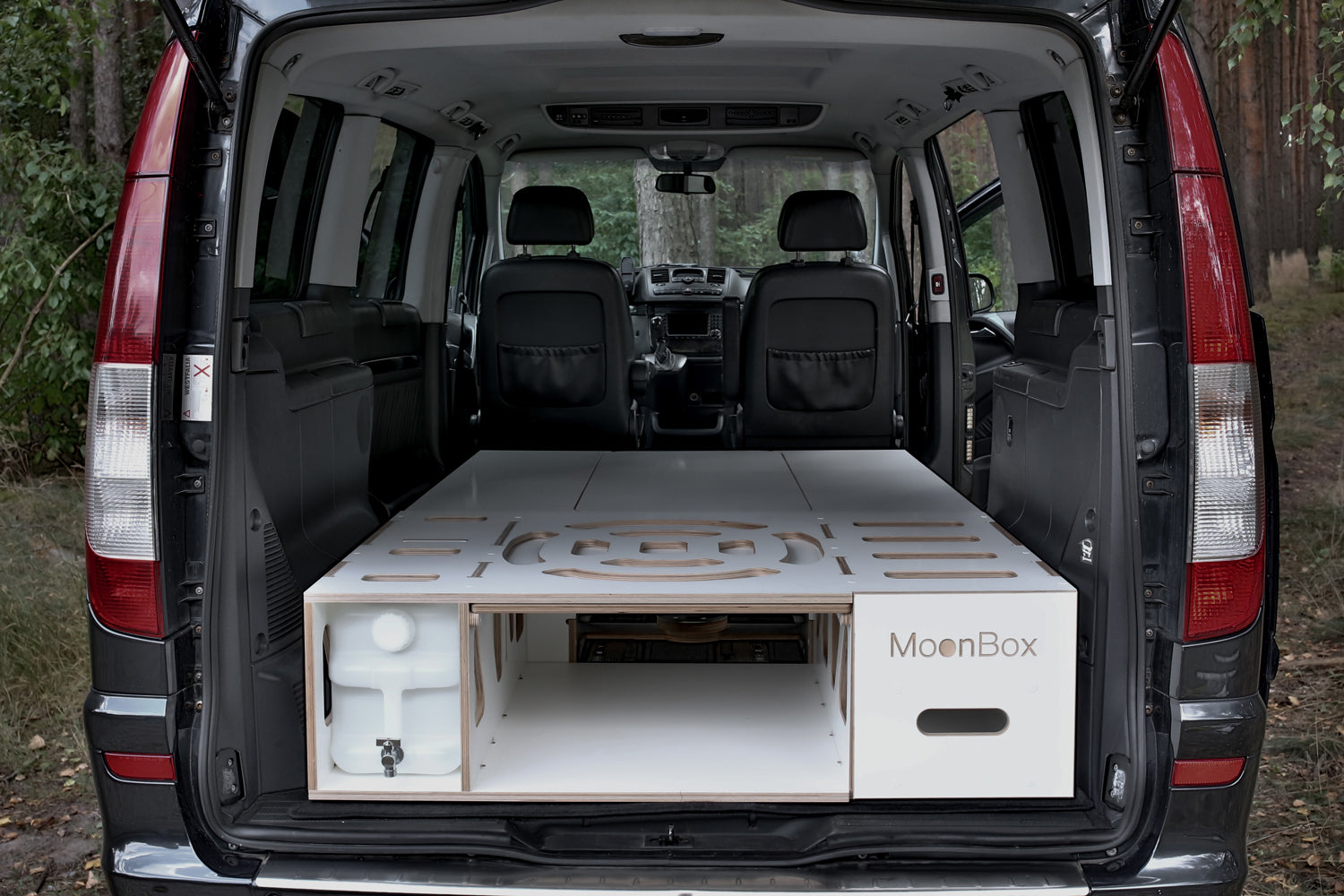 Moonbox Campingbox mit Tisch Van/Bus 124cm Weiß