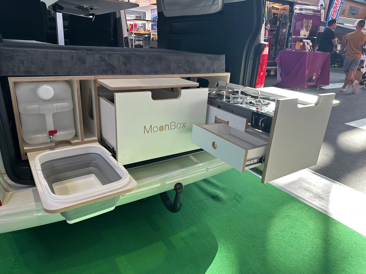 Moonbox Campingbox mit Tisch Van/Bus 124cm Modify White Edition