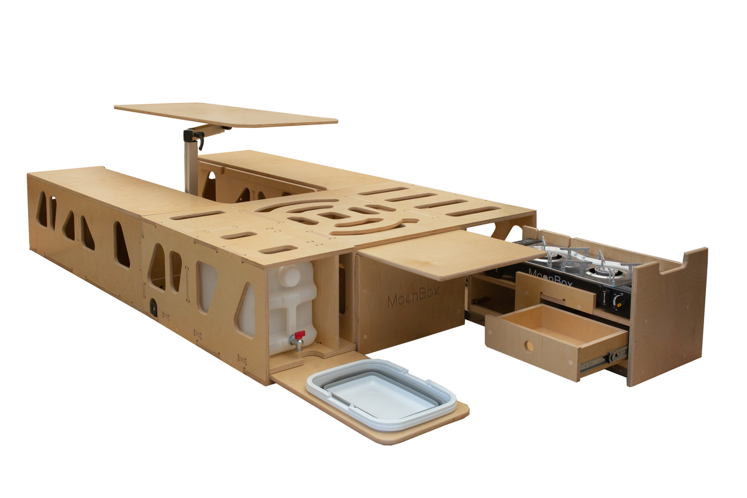 Moonbox Campingbox mit Tisch Van/Bus 124cm Modify UV-Lack
