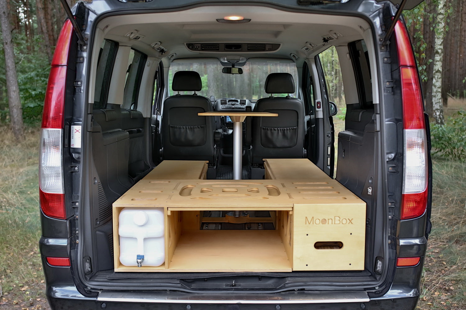 Moonbox Campingbox mit Tisch Van/Bus 119cm Natur