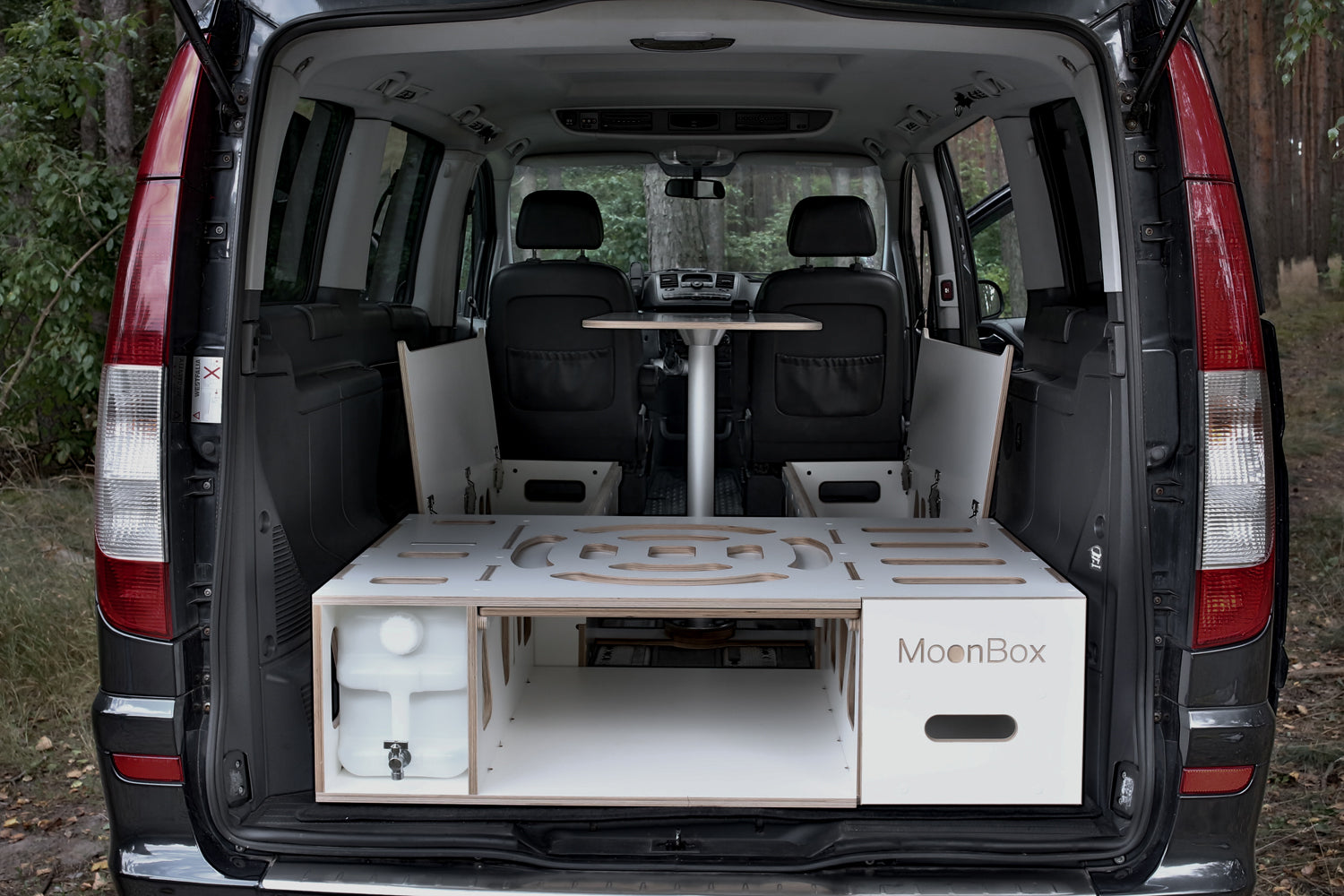 Moonbox Campingbox mit Tisch Van/Bus 119cm White Edition